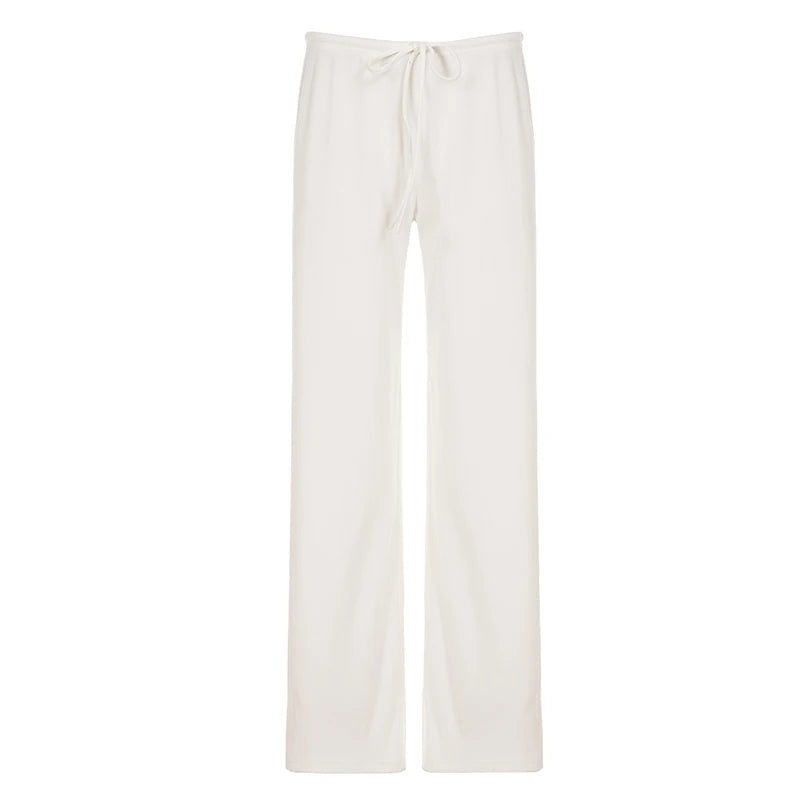 Women's Ribbed Knit Lounge Pants – Wide-Leg Fit