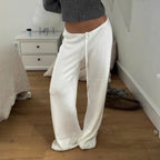 Women's Ribbed Knit Lounge Pants – Wide-Leg Fit