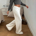 Women's Ribbed Knit Lounge Pants – Wide-Leg Fit