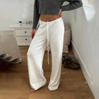 Women's Ribbed Knit Lounge Pants – Wide-Leg Fit