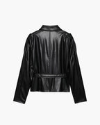 Women's Lace-Up Faux Leather Jacket – Blazer Style