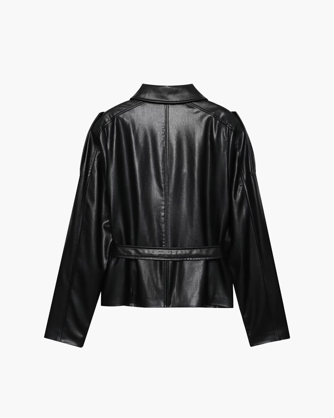 Women's Lace-Up Faux Leather Jacket – Blazer Style
