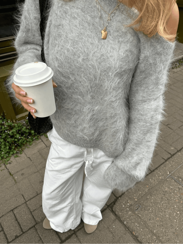 Women's Off Shoulder Sweater – Fuzzy Relaxed Fit