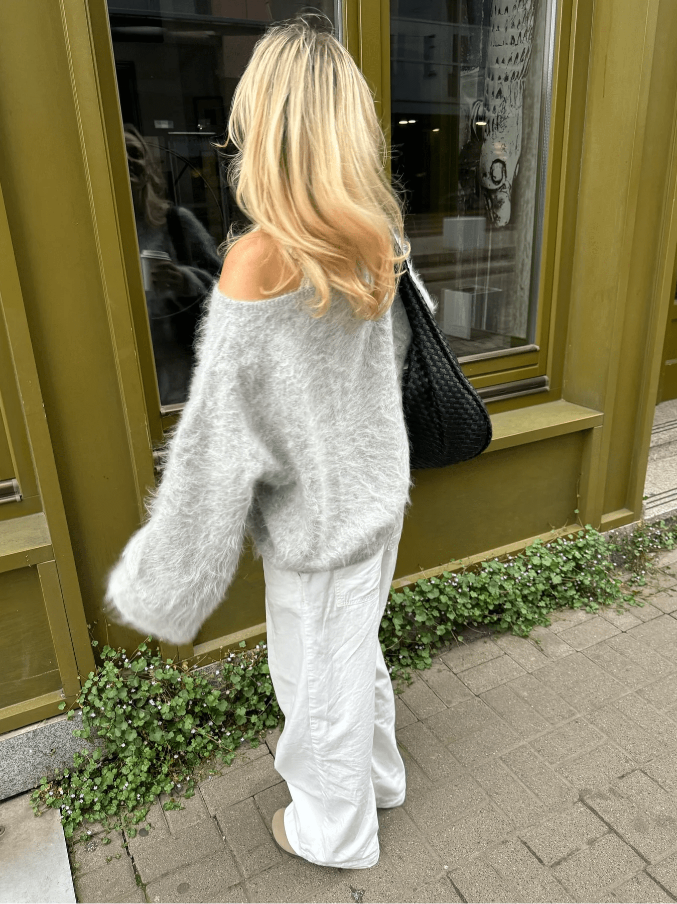 Women's Off Shoulder Sweater – Fuzzy Relaxed Fit