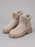 Suede ankle boots faux fur lined for women – product image 1