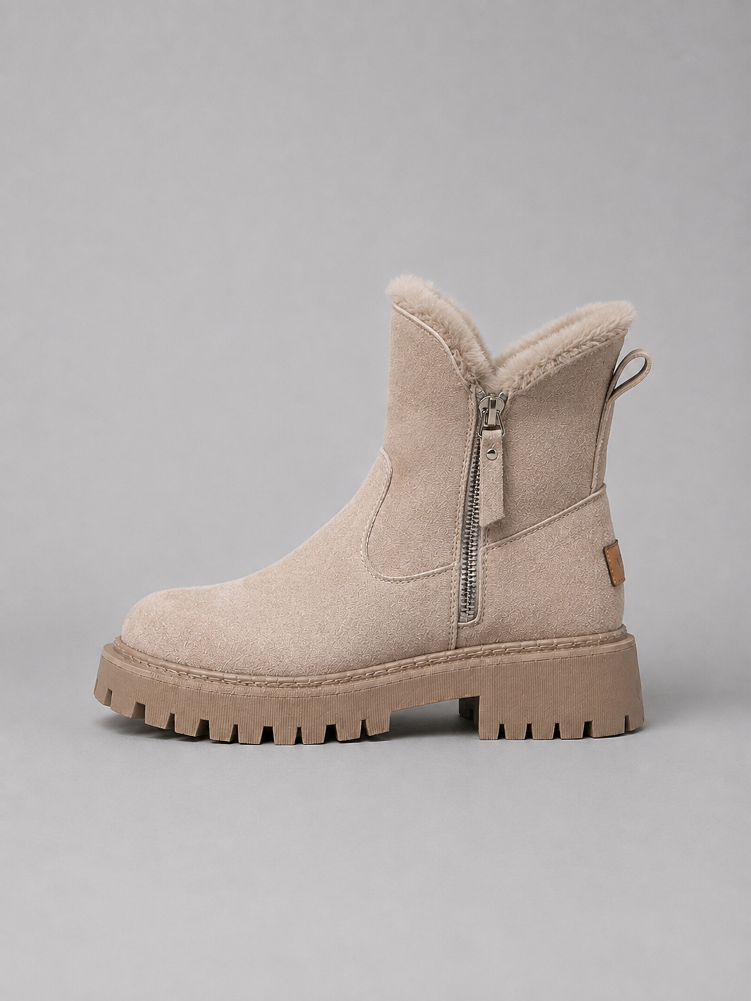 Suede ankle boots faux fur lined for women – product image 2