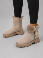 Suede ankle boots faux fur lined for women – product image 3