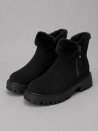 Suede ankle boots faux fur lined for women – product image 4