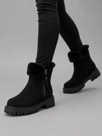 Suede ankle boots faux fur lined for women – product image 5