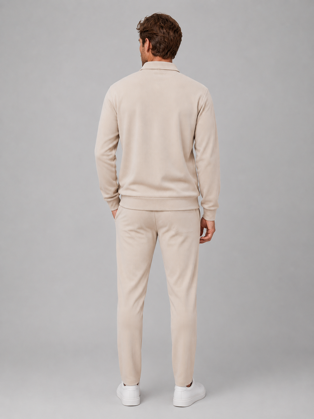 Textured zip jacket trousers set co-ord for men – product image 2