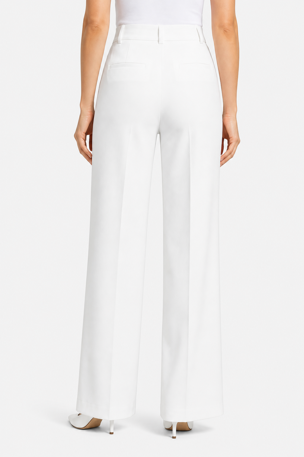 Mirelline – Sleek tailoring – High-waist straight-leg trousers - White - back