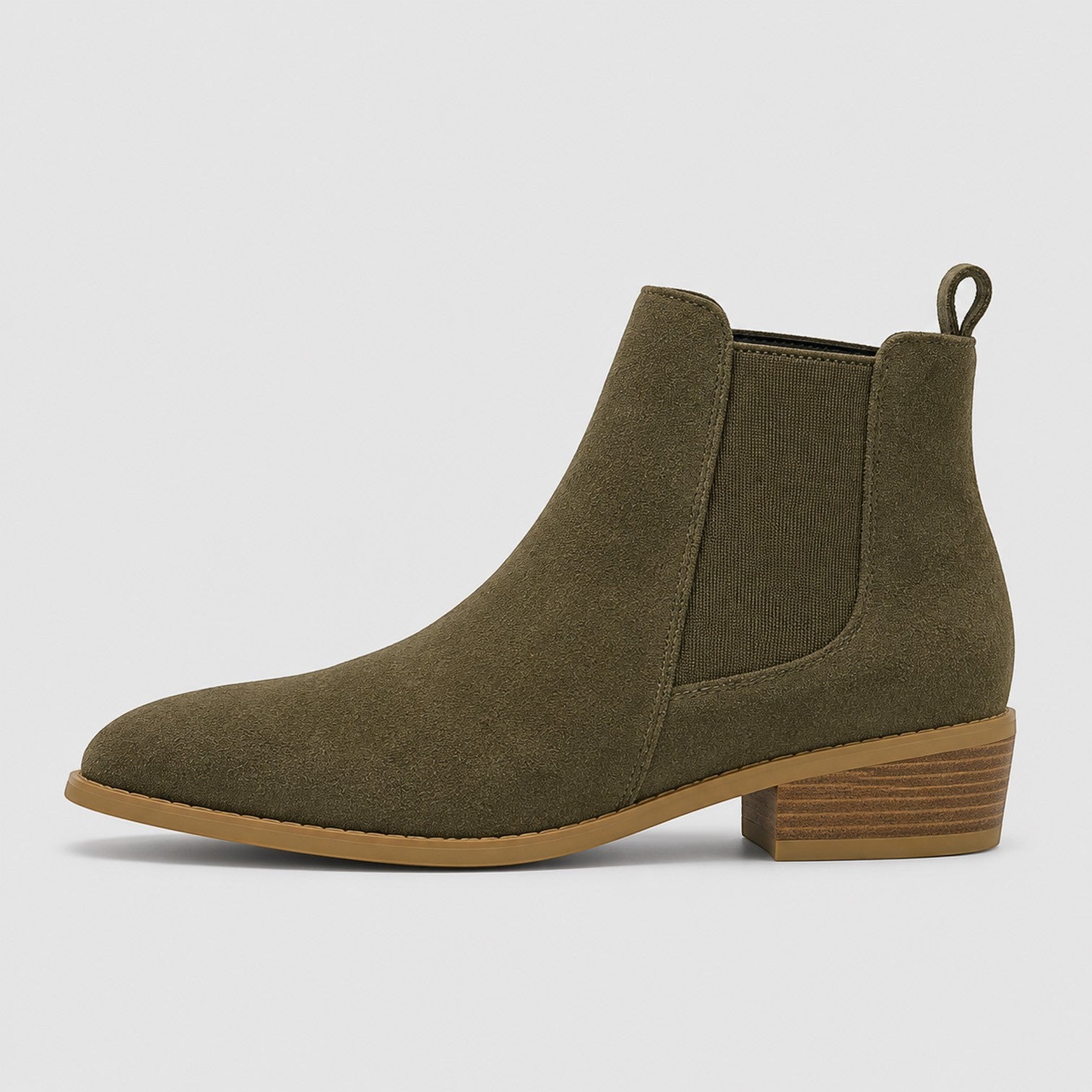 Alternate product view 2 of women's Ankle Boots with side zip block heel design.