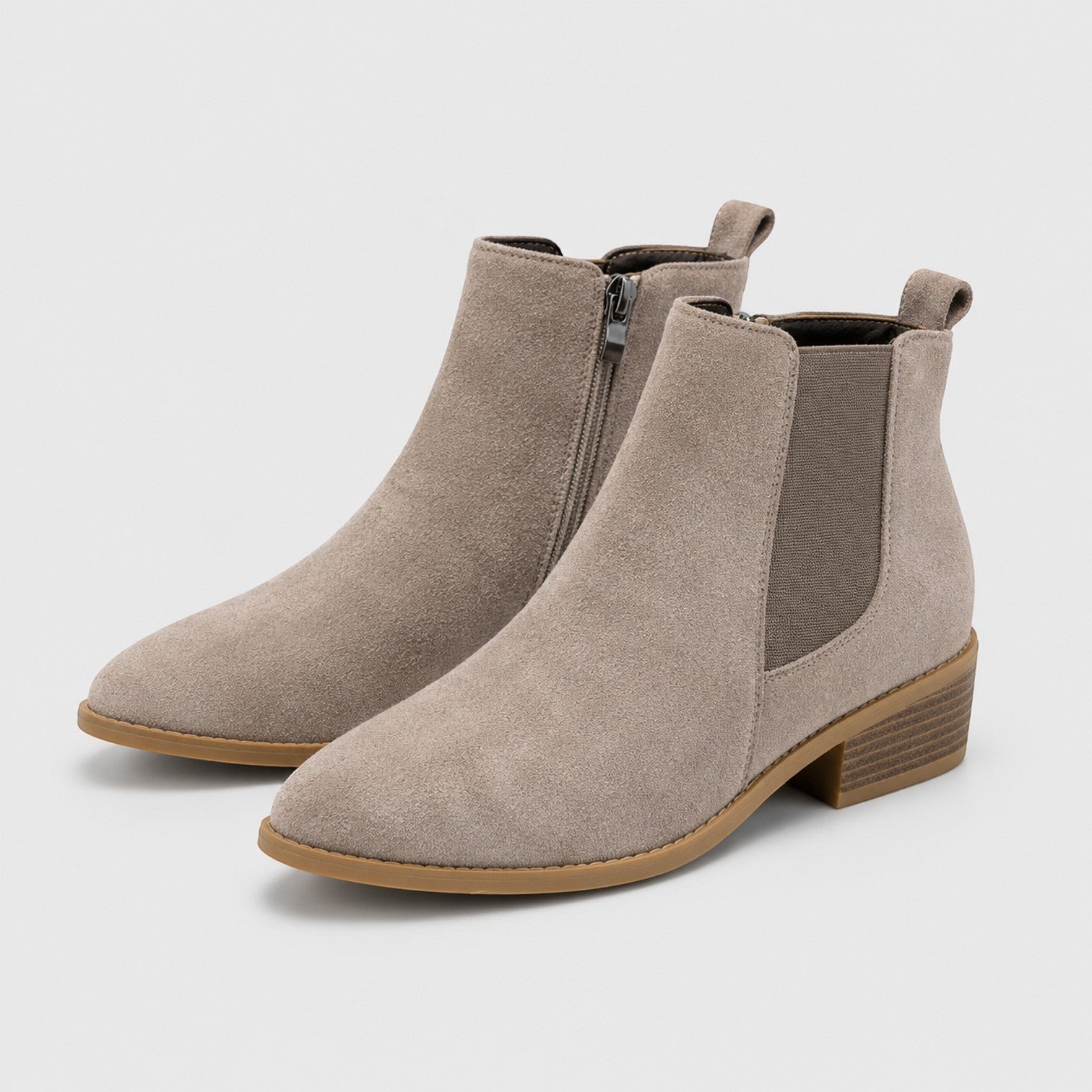 Alternate product view 4 of women's Ankle Boots with side zip block heel design.