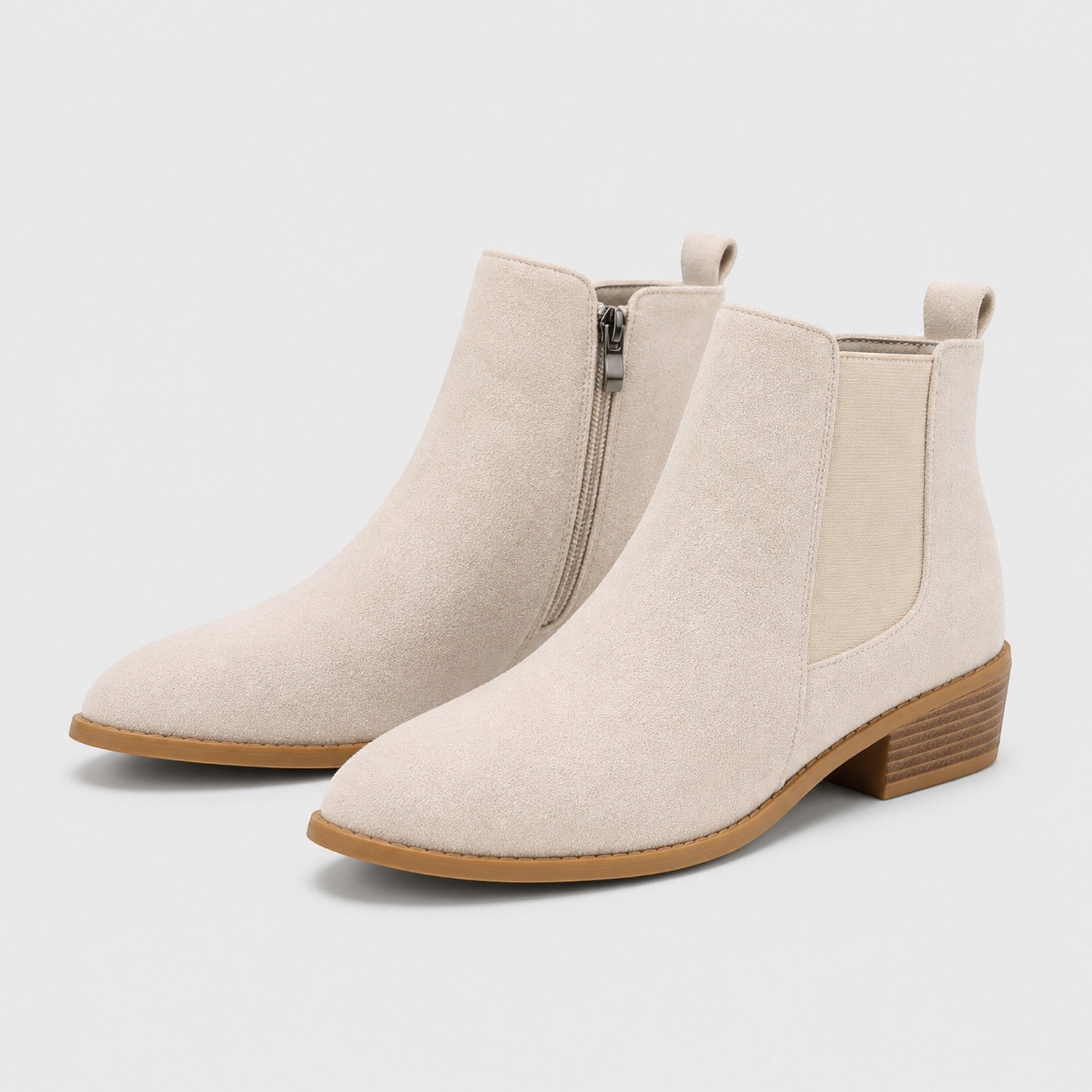 Alternate product view 7 of women's Ankle Boots with side zip block heel design.