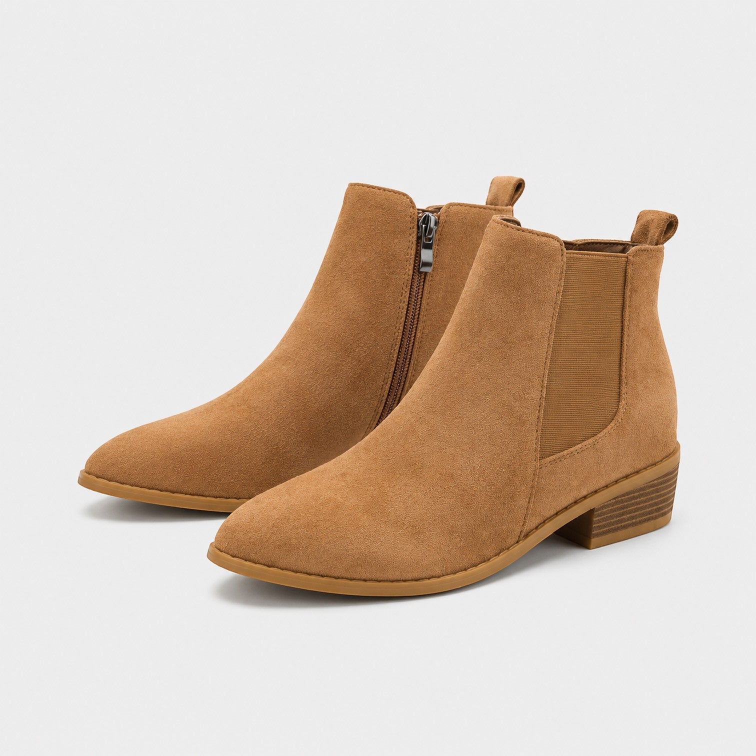 Alternate product view 10 of women's Ankle Boots with side zip block heel design.