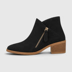 Alternate product view 5 of women's Ankle Boots with side zip low heel design.