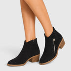 Alternate product view 6 of women's Ankle Boots with side zip low heel design.