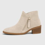 Alternate product view 8 of women's Ankle Boots with side zip low heel design.