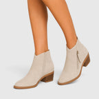 Alternate product view 9 of women's Ankle Boots with side zip low heel design.