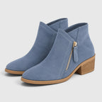 Alternate product view 10 of women's Ankle Boots with side zip low heel design.