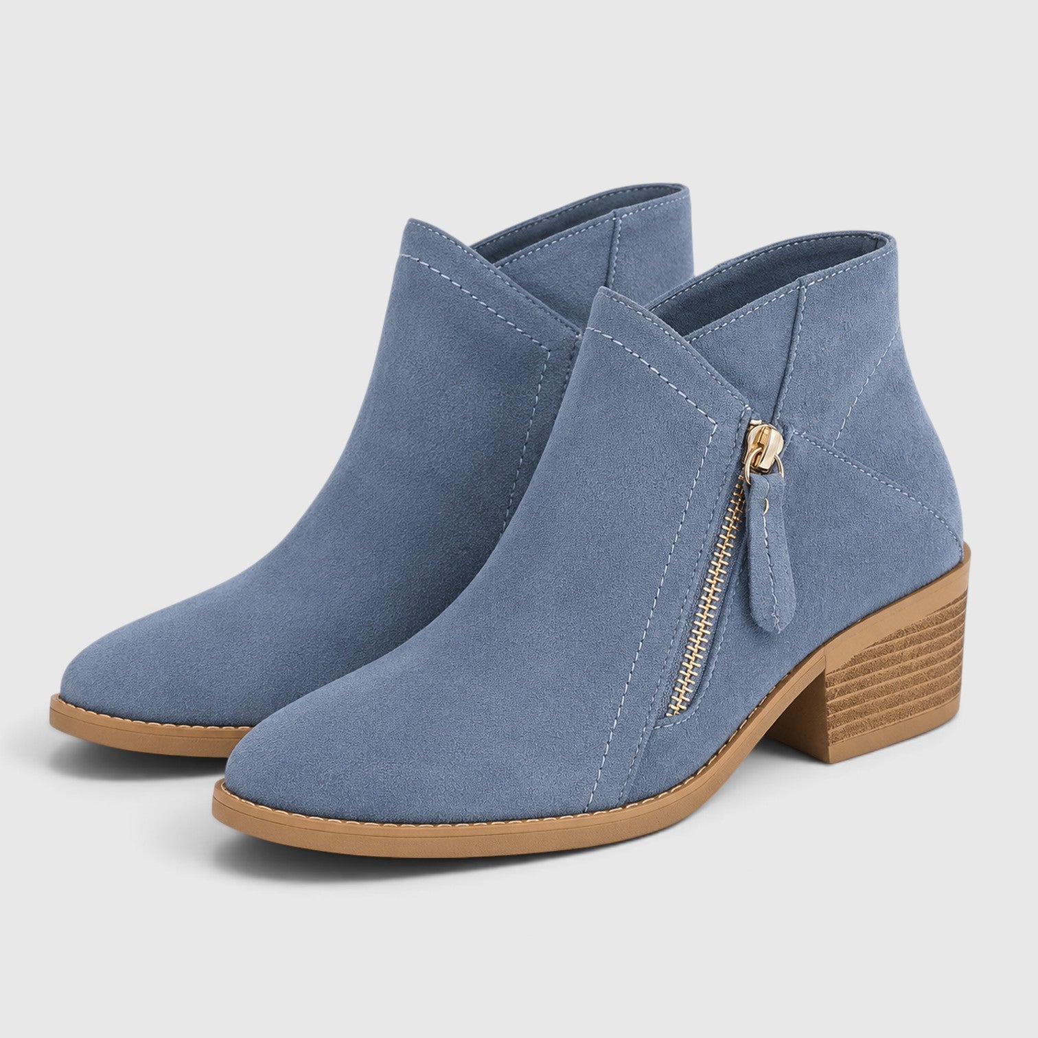 Alternate product view 10 of women's Ankle Boots with side zip low heel design.