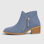 Alternate product view 11 of women's Ankle Boots with side zip low heel design.