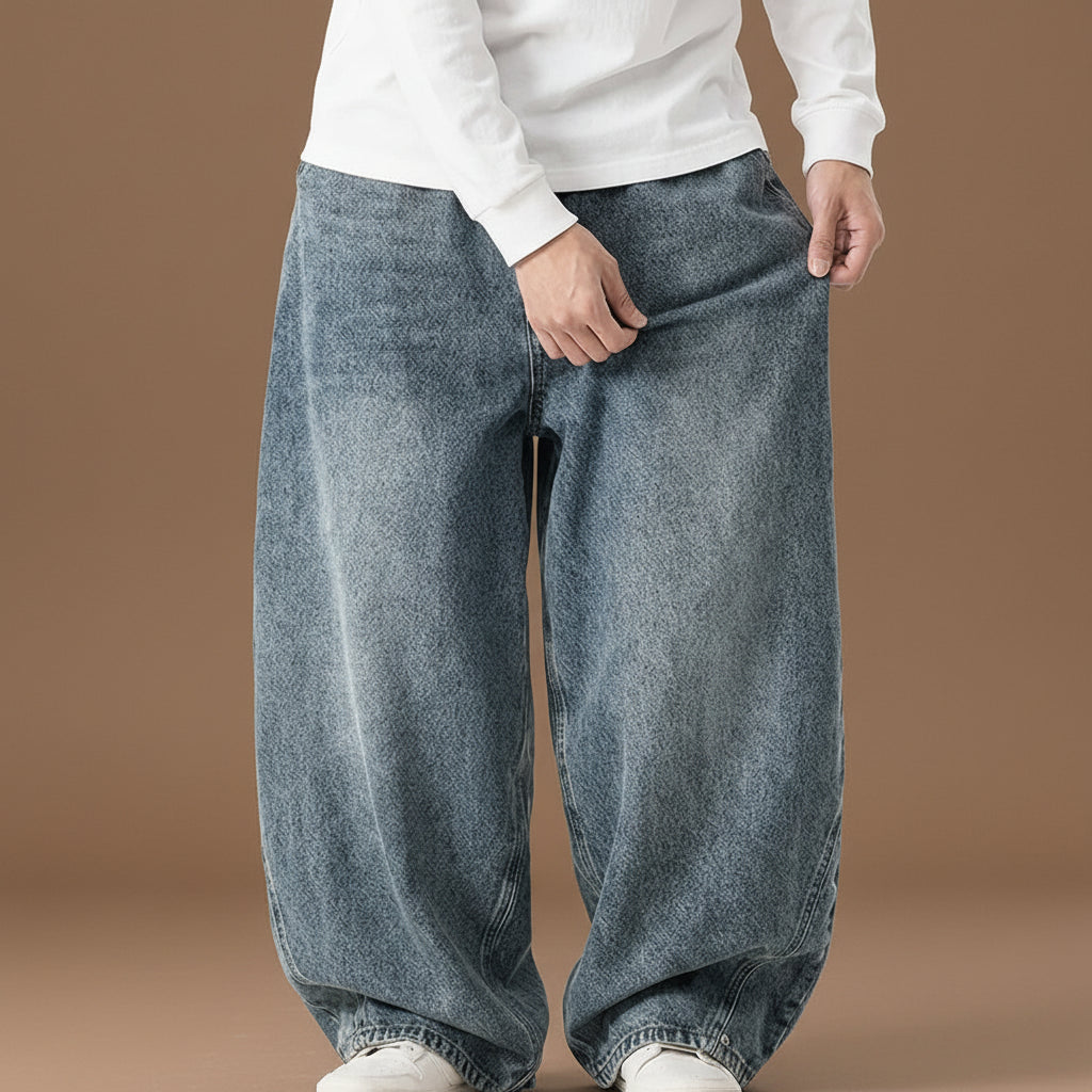Women's Baggy Denim Jeans with Wide Leg Fit, view 6 of 14
