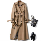 Women's Belted Trench Coat with Double-Breasted Design, view 2 of 11
