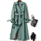 Women's Belted Trench Coat with Double-Breasted Design, view 3 of 11
