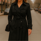 Women's Belted Trench Coat with Double-Breasted Design, view 7 of 11