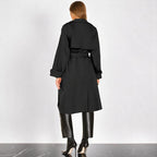 Women's Belted Trench Coat with Double-Breasted Design, view 8 of 11