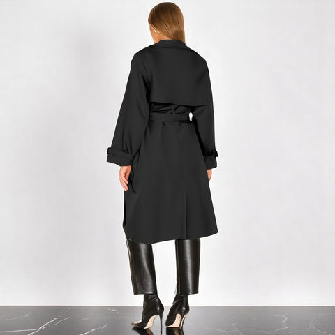 Women's Belted Trench Coat with Double-Breasted Design, view 8 of 11