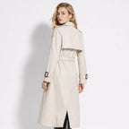 Women's Belted Trench Coat with Double-Breasted Longline, view 5 of 18