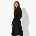 Women's Belted Trench Coat with Double-Breasted Longline, view 9 of 18