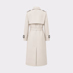 Women's Belted Trench Coat with Double-Breasted Longline, view 11 of 18
