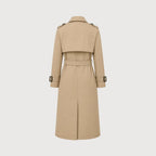 Women's Belted Trench Coat with Double-Breasted Longline, view 14 of 18