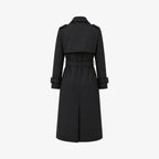 Women's Belted Trench Coat with Double-Breasted Longline, view 16 of 18