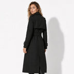 Women's Belted Trench Coat with Double-Breasted Longline, view 18 of 18