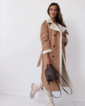 Women's Belted Trench Coat with Faux Fur Trim, view 7 of 10