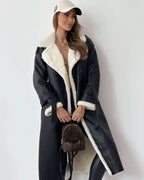 Women's Belted Trench Coat with Faux Fur Trim, view 8 of 10