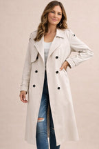 Women's Belted Trench Coat with Longline Black Design, view 4 of 8