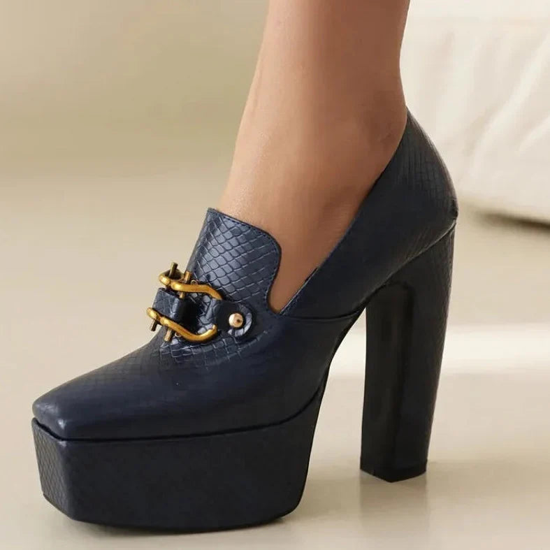 Women's block platform heels with buckle detail – view 6