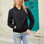 Women's Bomber Jacket with Oversized Zip-Up Design, view 2 of 7
