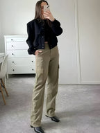 Women's Bomber Jacket with Snap Front Rib Trim, view 5 of 7