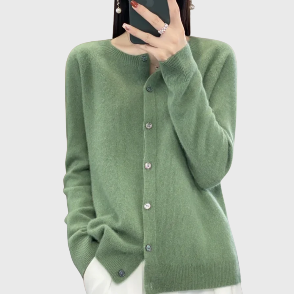 Women's Button Front Cardigan with Relaxed Knit, view 1 of 9