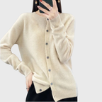 Women's Button Front Cardigan with Relaxed Knit, view 4 of 9