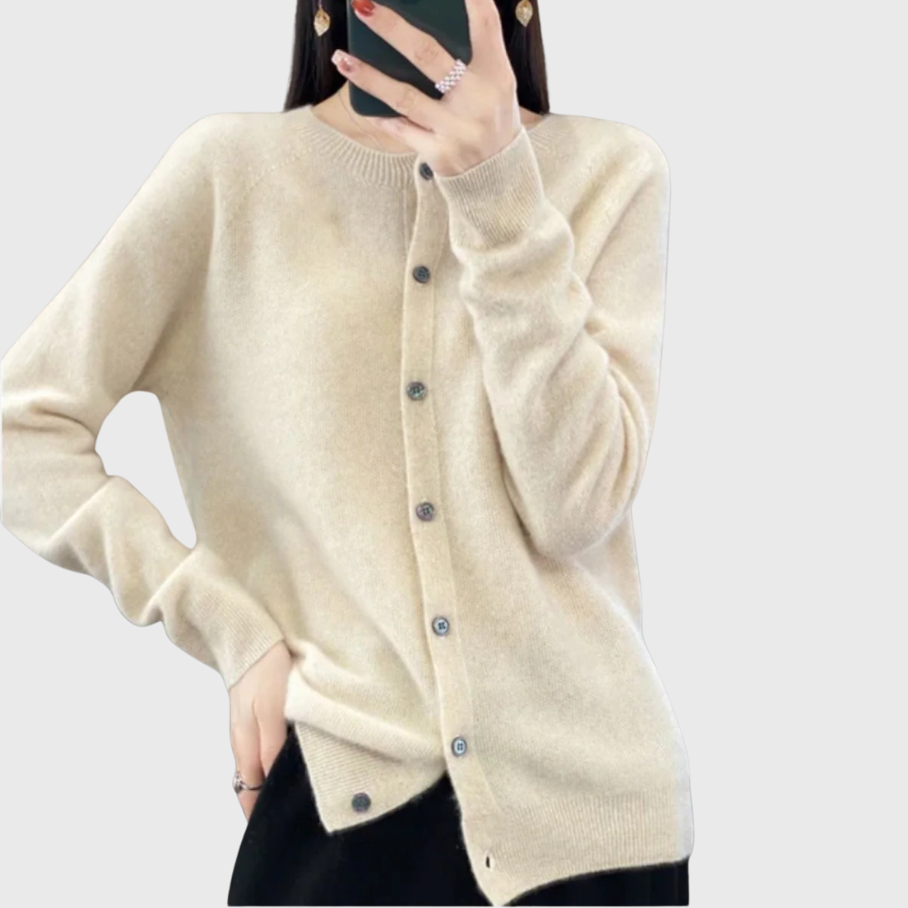Women's Button Front Cardigan with Relaxed Knit, view 4 of 9