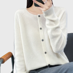 Women's Button Front Cardigan with Relaxed Knit, view 5 of 9
