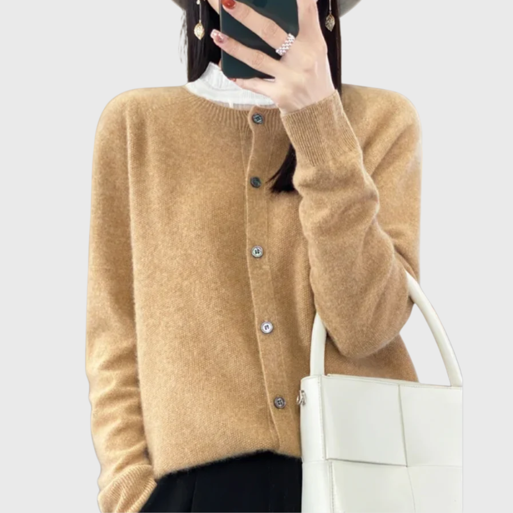 Women's Button Front Cardigan with Relaxed Knit, view 6 of 9