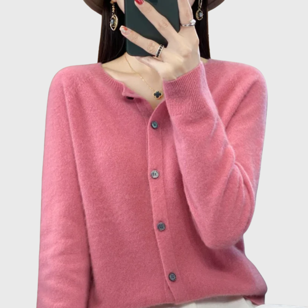 Women's Button Front Cardigan with Relaxed Knit, view 7 of 9